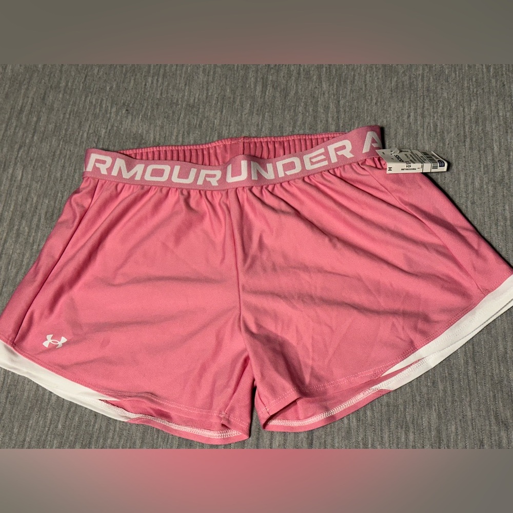 Under Armour Pink Athletic Shorts, size small. NEW with tags.